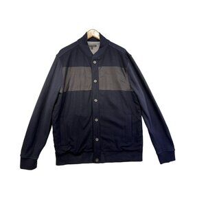 Banana Republic Mens Button-Up Jacket XL Navy Blue Wool Blend